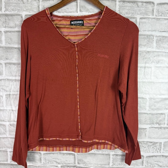 Missoni Tops - Missoni Saudia Rustic Orange Modal Blend Long Sleeve T-Shirt Top Womens S / M